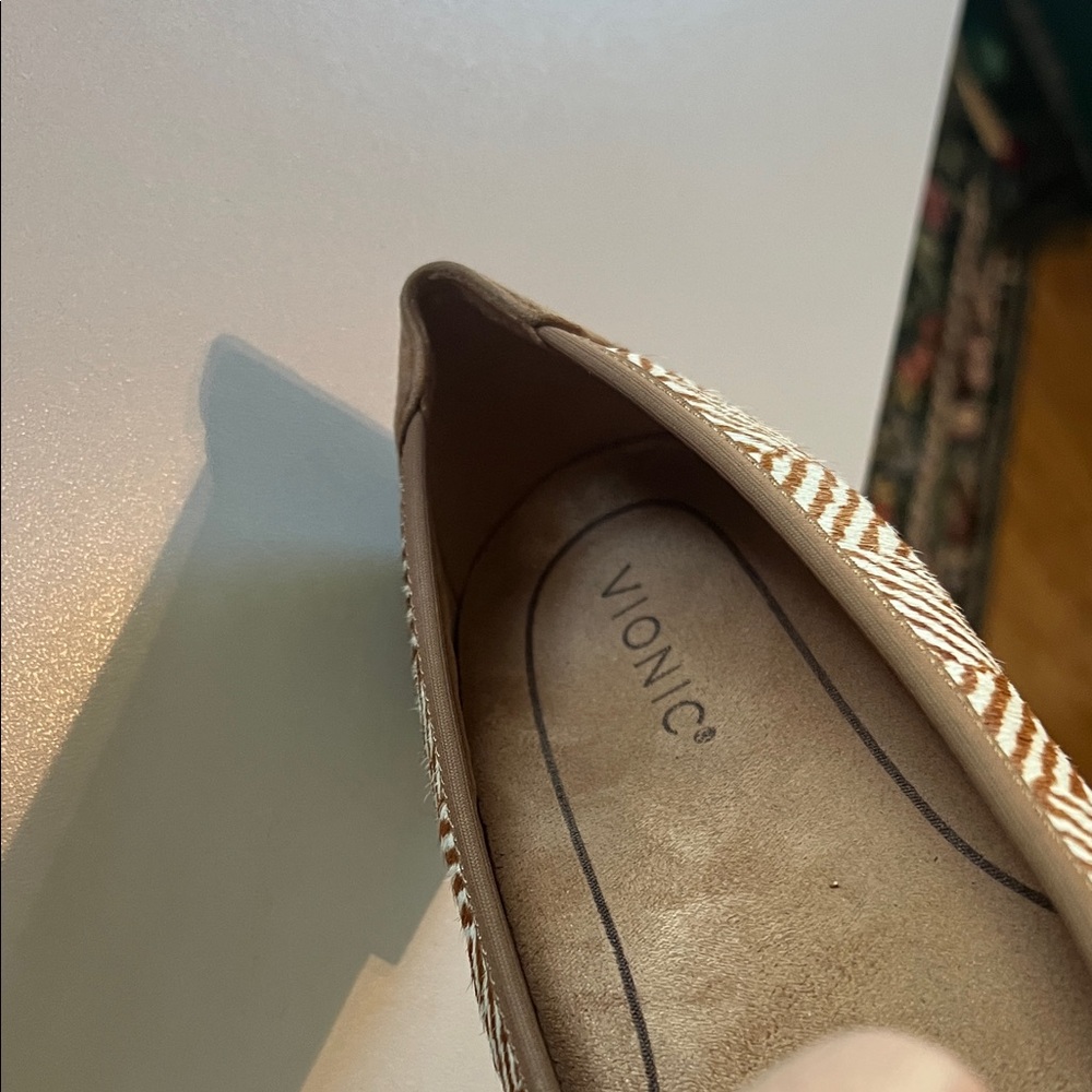 Vionic Brown Suede & Zebra-Print Flats - Picture 4 of 6